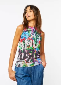 Peace & Love - Florence Solid Double Sheer Tank Top - Image 5