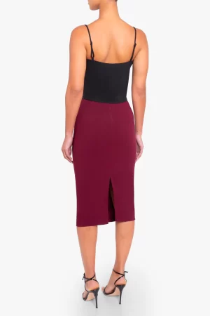 Jackie o High waisted skirt in burgundy -14 - Image 4