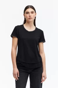 Ava Whipstitch T-Shirt in black