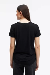 Ava Whipstitch T-Shirt in black - Image 2