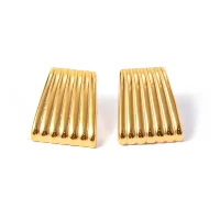 Elle Sculpted Earrings in gold - Image 3