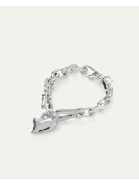 Padlock Heart Chain Bracelet in silver - Image 3