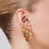 Staple Large Hoop Earrings in gold - Image 2