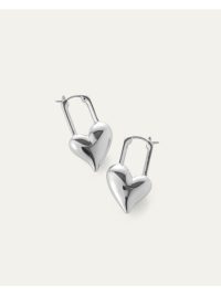 Padlock Heart Earrings in silver - Image 2