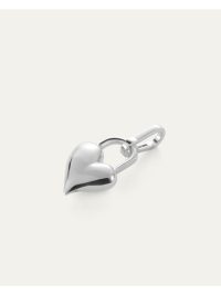 Padlock Heart Charm in silver