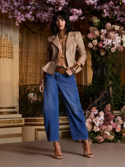 Lyric Leather Peplum Jacket Small