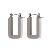 Rectangle Hoop Earrings in silver