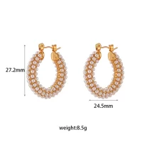 Pearl Hoop Earrings - Image 6