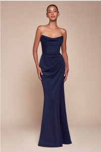 Madex Strapless Gown in navy