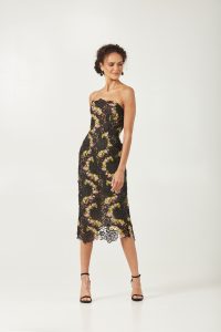 CECILIA Strapless Floral Midi Dress - COMING SOON