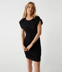 Ricci Power Shoulder Dress in black - coming soon