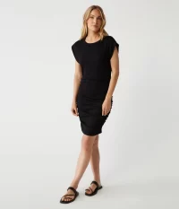 Ricci Power Shoulder Dress in black - coming soon - Image 4