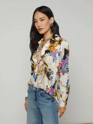 Tyler Silk Blouse in renaissance - Image 8