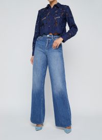 Seychelle Lace Cropped Blouse in navy - Image 2