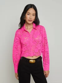 Akemi Cropped Button Blouse