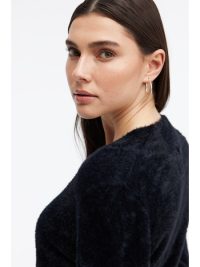 MARINA V-Neck Fuzzy Sweater in black – coming soon - Image 3