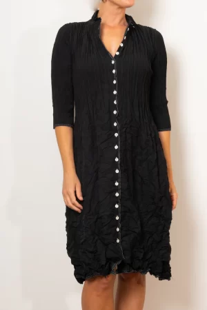 Nehru Coat Dress in black - Image 3