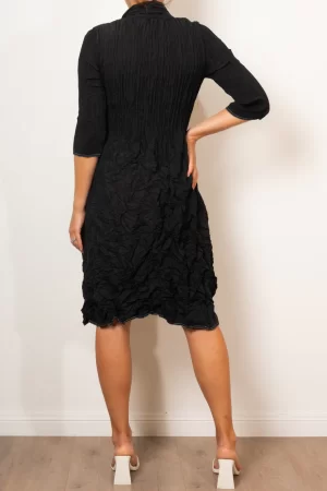 Nehru Coat Dress in black - Image 2