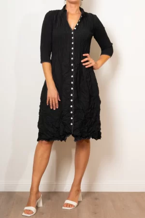 Nehru Coat Dress in black - Image 9