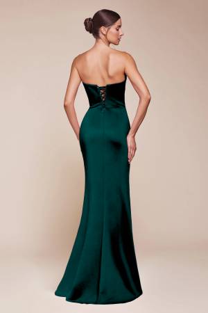 Madex Strapless Gown in emerald - Image 2