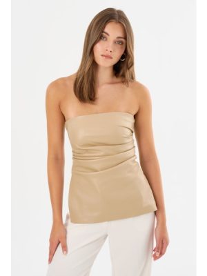 Juni Faux Leather Strapless Top - coming soon - Image 6