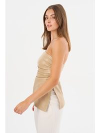 Juni Faux Leather Strapless Top - coming soon - Image 4