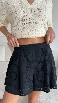 Laina Broderie Shorts - Black (coming soon March 2025) - Image 2