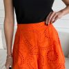 Laina Broderie Shorts in Tangerine - Image 2