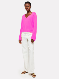 Kate Pointelle V-Neck Top in diva pink