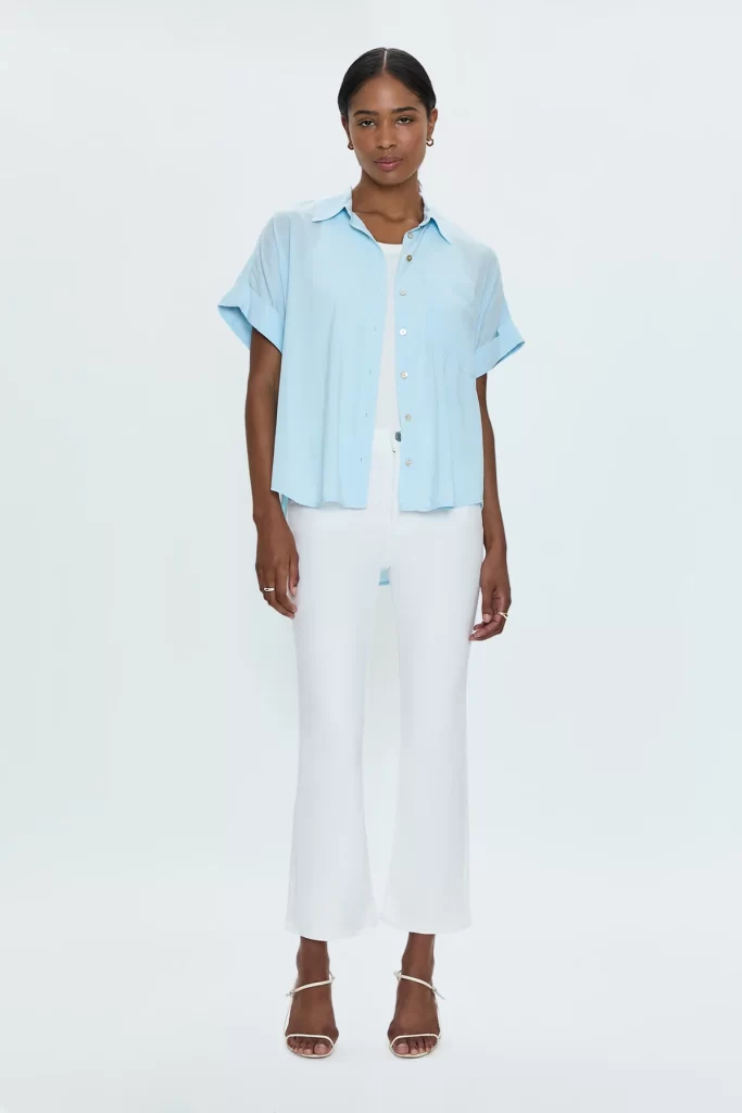 Lennon High Rise Boot Jean in Vivid White - Image 3