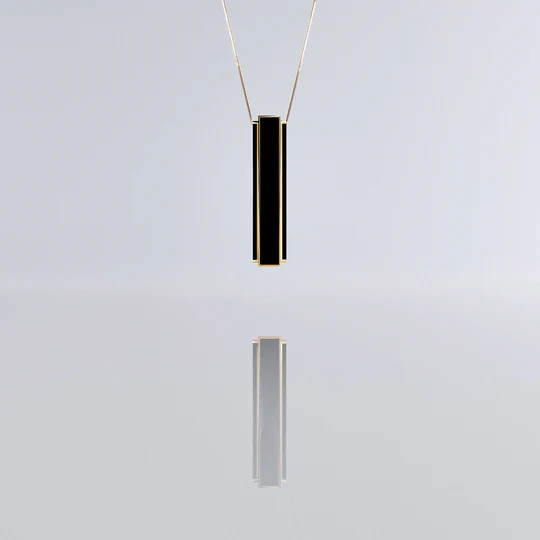 Pendant One NECKLACE IN BLACK/GOLD - Image 3