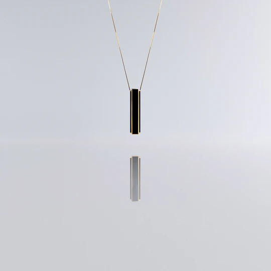 Pendant One NECKLACE IN BLACK/GOLD - Image 4