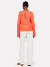 Kate Pointelle V-Neck Top in hot coral - Image 3