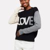 Love Colour Block Crew in black- M