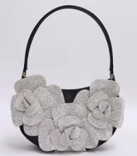 Gabby 3D Flower Purse IN BLACK