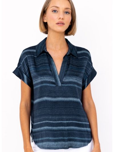 GO LUXE POLO PRINTED in blue jean