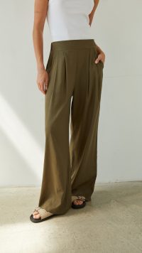 Alexis Linen Trousers - Khaki (coming soon March 2025)