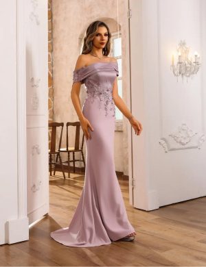 Evelyn Trumpet dress - rose mauve - sz18