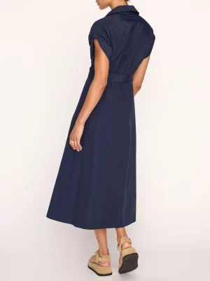 The Fia Belted Dress in Navy - Image 3