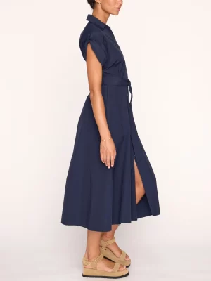 The Fia Belted Dress in Navy - Image 4