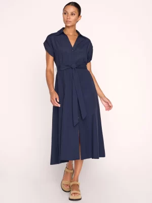 The Fia Belted Dress in Navy - Image 5