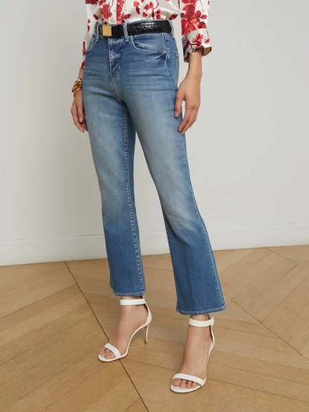 Tati Cropped Micro Boot Jean in Ithaca - Image 6