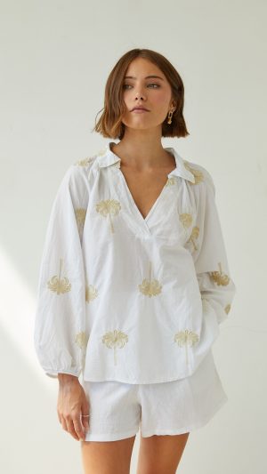 Mirelle Embroidered Top - white - (coming soon March 2025)