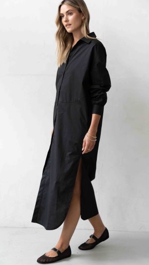 Noah Shirt Dress - Black (coming soon March 2025) - Image 2