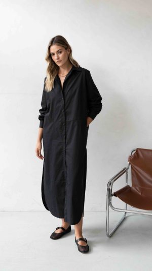 Noah Shirt Dress - Black (coming soon March 2025)