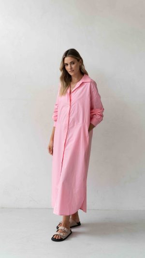 Noah Shirt Dress - Pink (coming soon March 2025)