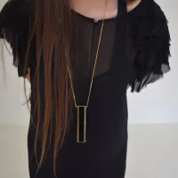 Pendant One NECKLACE IN BLACK/GOLD