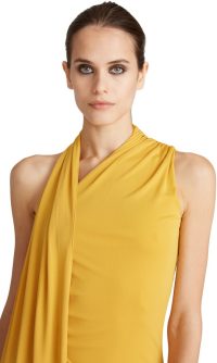 Pia Halter Drap Dress in Marigold - Image 2