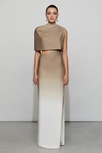 helena dress in ivory/taupe - coming spring'25