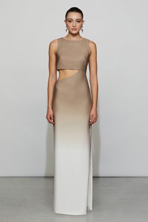 helena dress in ivory/taupe - coming spring'25 - Image 3